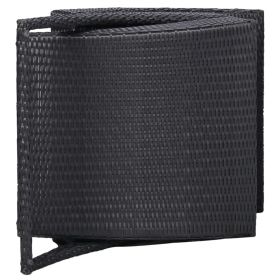 vidaXL Sunbed with Cushion Poly Rattan Black