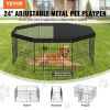 VEVOR Dog Playpen, 8 Panels Foldable Metal Dog Exercise Pen with Top Cover, 24" H Pet Fence Puppy Crate Kennel with Ground Stakes