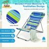 Portable Beach Chair Set of 2 with Headrest