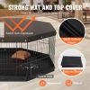 VEVOR Dog Playpen, 8 Panels Foldable Metal Dog Exercise Pen with Top Cover and Bottom Pad, 24" H Pet Fence Puppy Crate Kennel