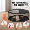 VEVOR Dog Playpen, 8 Panels Foldable Metal Dog Exercise Pen with Top Cover and Bottom Pad, 24" H Pet Fence Puppy Crate Kennel